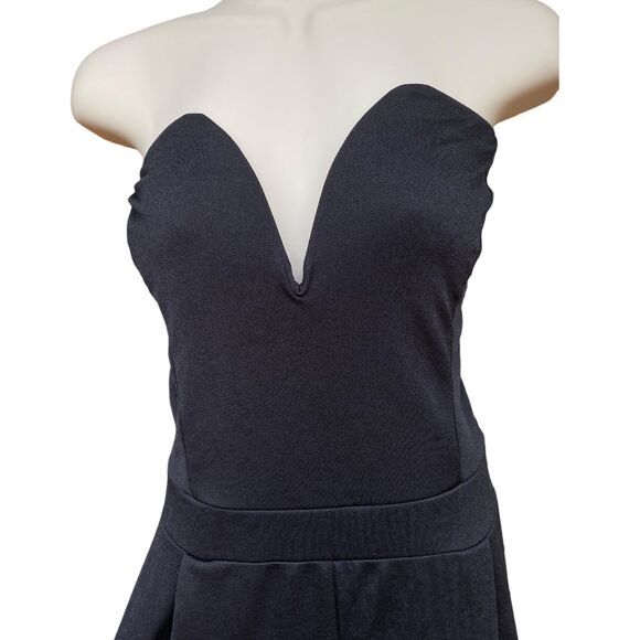 TOTO Collection Black Bandeau Jumpsuit Romper Plus Size 3X Tapered Leg Elegant - Picture 4 of 11